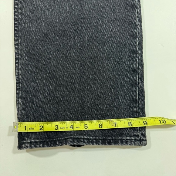 Abercrombie 90s Relaxed Jeans High Rise Mixed Material Faux Leather - Picture 10 of 11